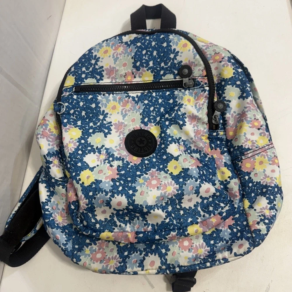 Kipling City Pack Small Backpack Travel School Day Trip Flower Art Bookbag
